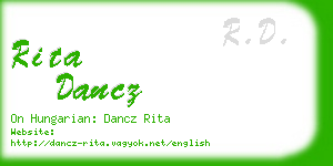 rita dancz business card